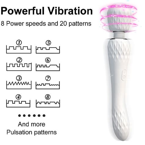 Rechargeable Cordless Wand Massager 20 Patternsand8 Speeds Quiet Massager