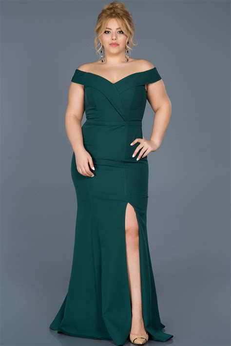 Long Emerald Green Plus Size Evening Dress ABU609 Abiyefon