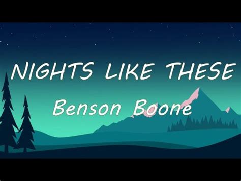 NIGHTS LIKE THESE Benson Boone Lyrics YouTube