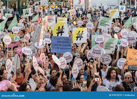 Women Protesters Rally In Kadikoy Istanbul Turkey Editorial Stock Image