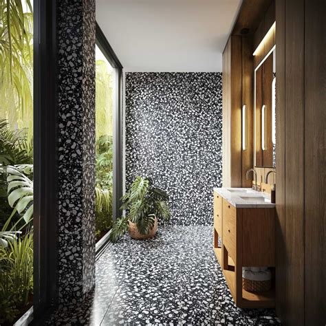 Terrazzo Italy Sacra Nero Black White 24x24 Honed Terrazzo Tile