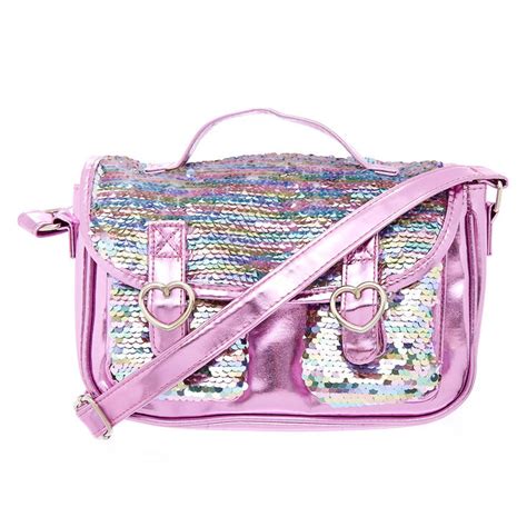 Claire S Club Pastel Reversible Sequins Crossbody Bag Pink Claire S Us