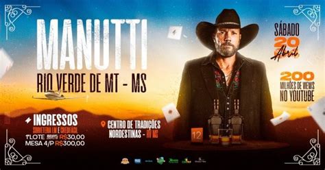 SHOW MANUTTI Em Rio Verde De Mato Grosso Sympla