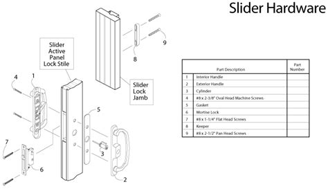 Sliding Patio Door Parts Diagram