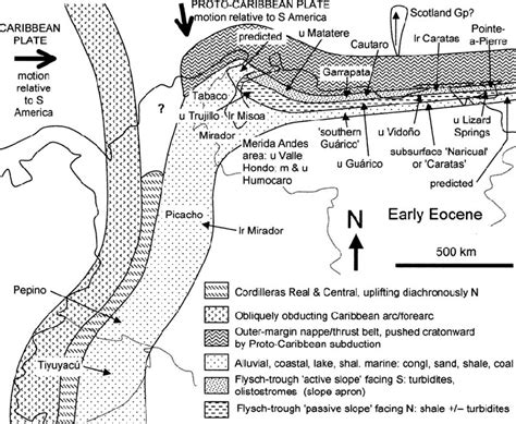 Early Eocene palaeogeographic map of northwestern South America. See... | Download Scientific ...