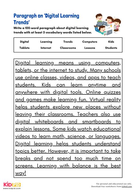 Paragraph on 'Digital Learning Trends' - Kidpid