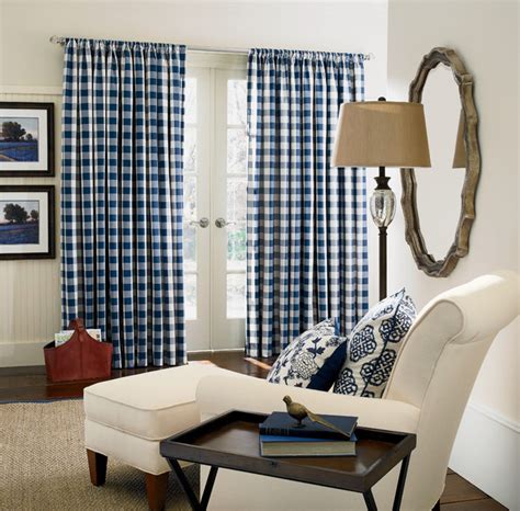 Buffalo Check Rod Pocket Curtains Traditional Living Room Boston