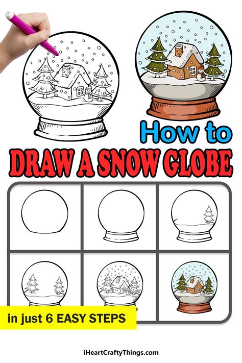 How To Draw A Snow Globe A Step By Step Guide Globe Drawing Snow