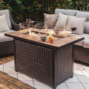 Hampton Bay Crossridge 30 In 50 000 BTU Antique Bronze Gas Fire Pit