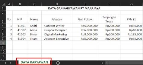 Contoh Slip Gaji Excel Dan Cara Membuatnya Accurate Online Kisahsekolah