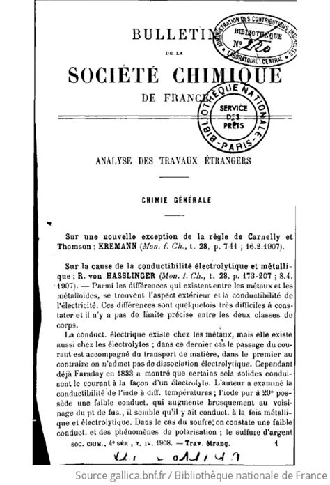 Bulletin de la Société chimique de France Mémoires 1908 Gallica