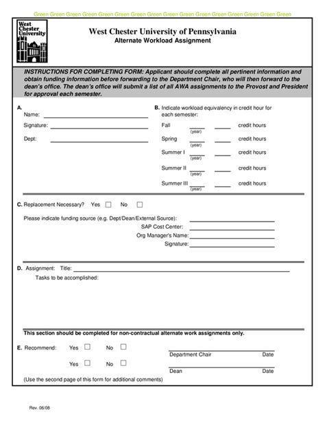 Fill Free Fillable Forms West Chester University Of Pennsylvania