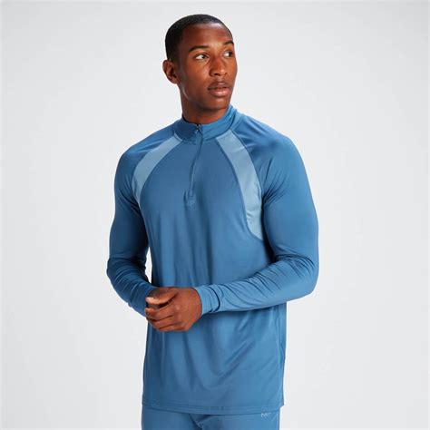 Maglia Con Cerniera Mp Tempo Da Uomo Blu Indigo Myprotein