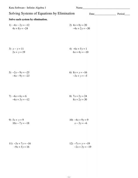 Systems Of Equations Word Problems Kuta Software