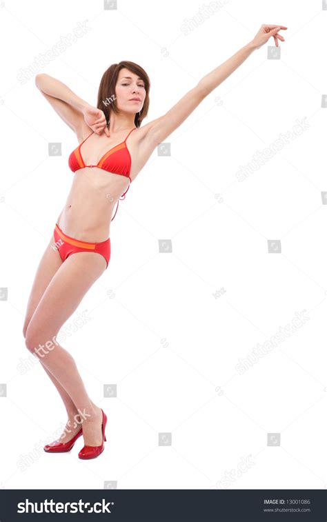 Beautiful Sexy Woman Red Bikini Over Stock Photo 13001086 Shutterstock