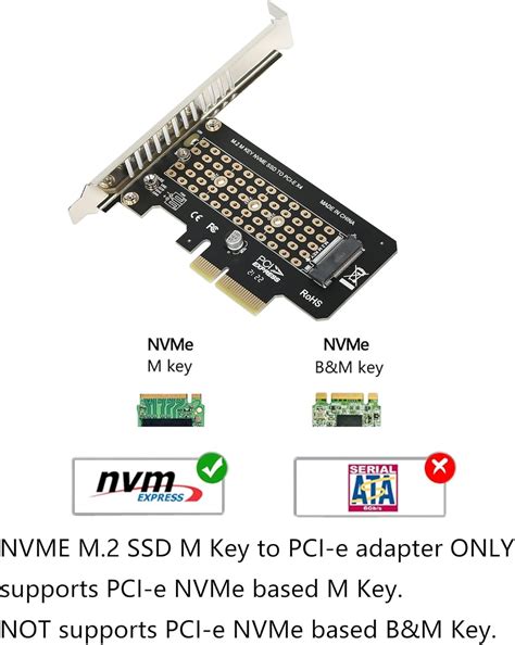 GELRHONR M.2 SSD M-Key NVME PCIe 3.0 x4 Adapter Card,Supports PCI-e 4.0 ...
