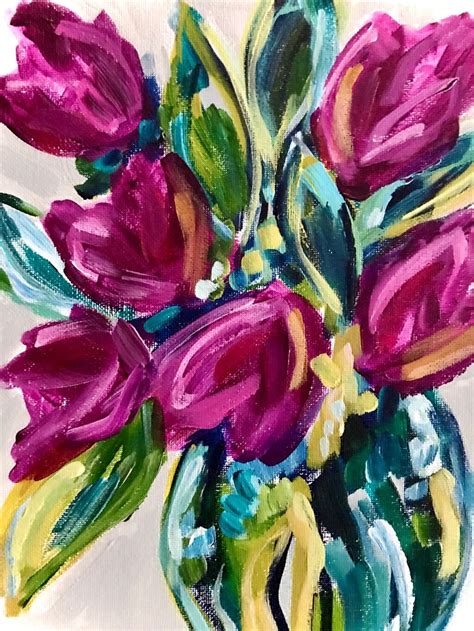 How To Paint Tulips Easy Flower Painting Ideas For Beginner Artists