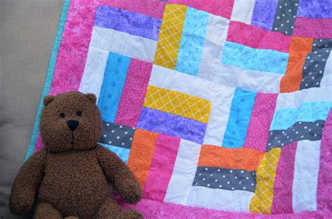 Baby Girl Crib Quilt Pink Handmade Blanket Quilted Patchwork Etsy