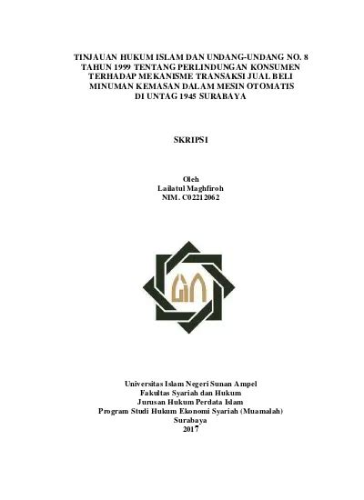 Tinjauan Hukum Islam Dan Undang Undang No Tahun Tentang