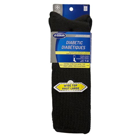 Drscholls Drscholls Mens Diabetic Extra Wide Crew Socks 2 Pairs