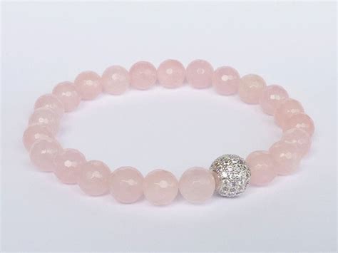 Rose Quartz Bracelet For Women T Bracelet For Her Natural Etsy