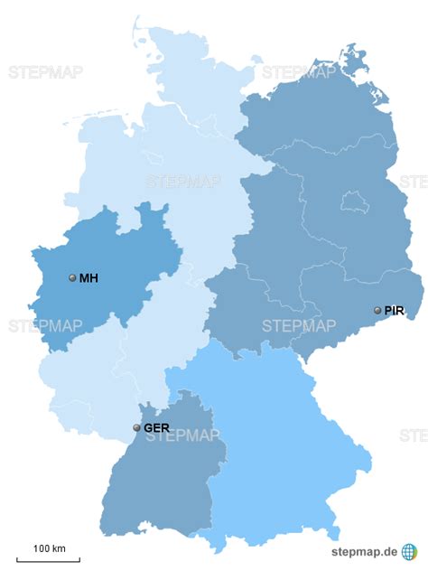 StepMap Deutschland Standorte Landkarte für Deutschland