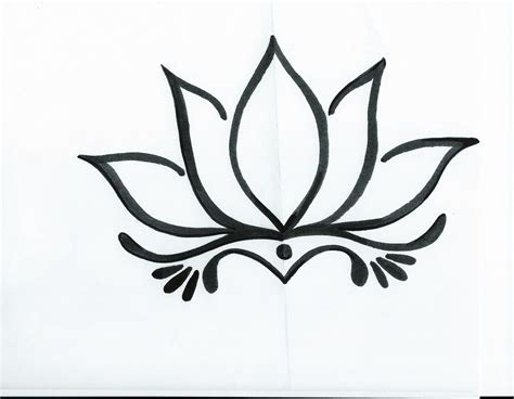 Lotus Flower Drawing Step By Step at PaintingValley.com | Explore ...