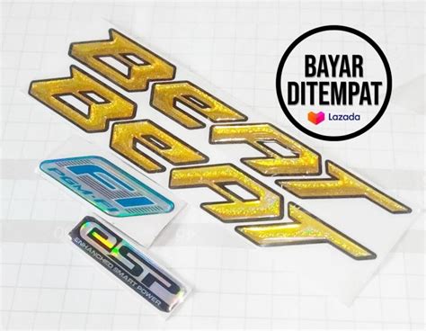 Stiker Timbul Emblem Logo Honda Beat Satu Set KANAN KIRI Emble FI ESP