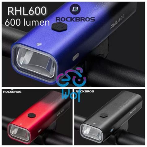 Jual ROCKBROS 600LM RHL600 Lampu Depan Senter Sepeda Front Light