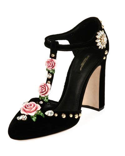 Dolce And Gabbana Velvet T Strap Sandals With Roses In Multi Modesens