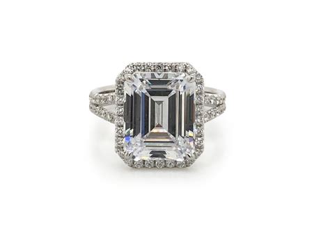 Emerald Cut Engagement Ring With Split Shank Los Angeles Peter Norman