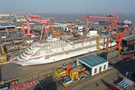 Photos China Floats First Large Domestically Built Cruise Ship