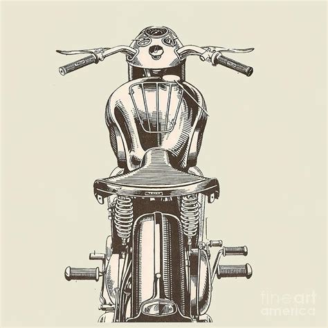 Anatomy Of A Vintage Harley Motors Davidson Painting By Dominic Thomas