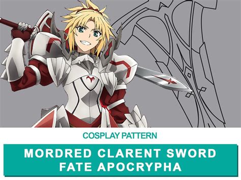 Mordred Clarent Sword Cosplay PDF Vector Pattern Fate Apocrypha Anime ...