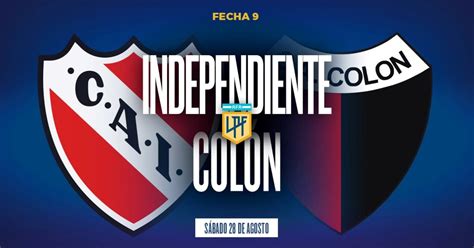 Independiente Colón hora formaciones y por dónde verlo en vivo