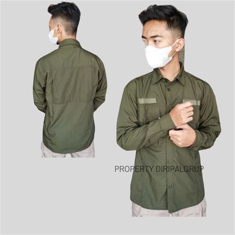 Jual D23 KEMEJA TACTICAL LENGAN PANJANG W1 HIJAU Shopee Indonesia