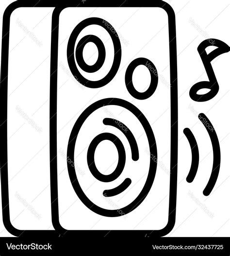 Playing music speaker icon outline style Vector Image