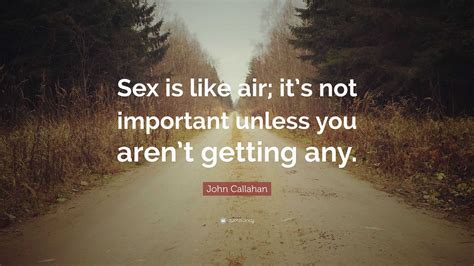 John Callahan Quote “sex Is Like Air It’s Not Important Unless You Aren’t Getting Any ”