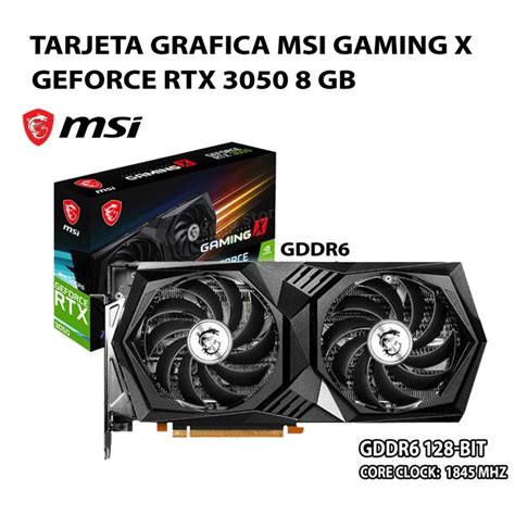 Tarjeta Grafica Nvidia Rtx3050 Msi Gaming X 8gb Msi Atelier Yuwaciaojp