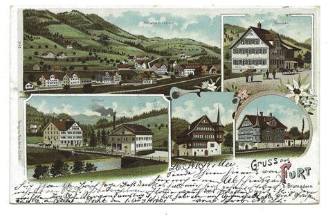 Gruss Aus Furt Bei Brunnadern SG Toggenburg Litho 1902 Kaufen