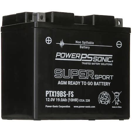 Power Sonic PTX19BS FS Factory Activated AGM PowerSport Battery PTX19BS