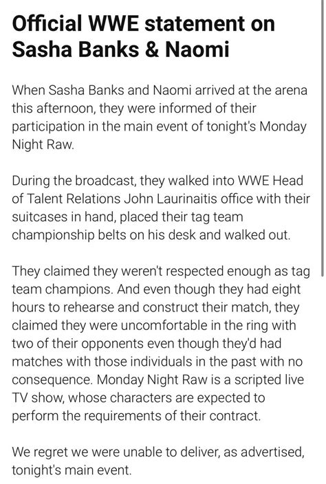 👑𝔸𝕕𝕒𝕞 𝔾𝕠𝕝𝕕𝕓𝕖𝕣𝕘👑 On Twitter 1 Year Ago Today The Walkout Of Sasha And Naomi