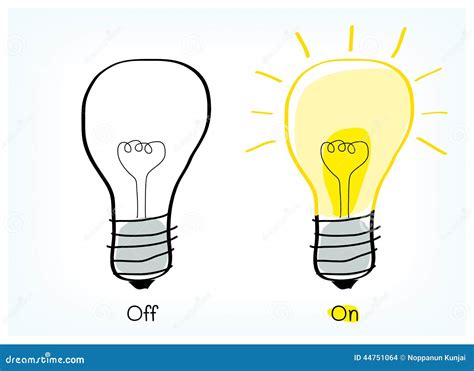 On And Off Light Bulb Idea Stock Vector Illustration Of Light 44751064