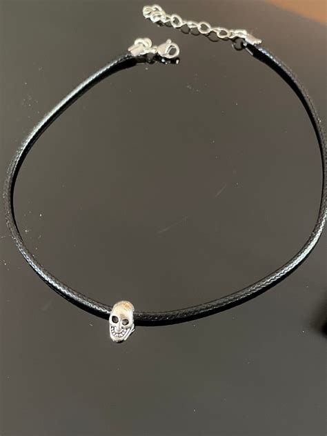 Skull Choker Skull Necklace Gothic Choker Halloween Choker Etsy