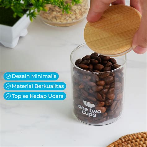 One Two Cups Toples Kaca Penyimpanan Makanan Glass Jar Coffee Storage