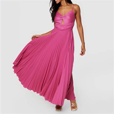 Pink Pleated Maxi Dress Brandalley