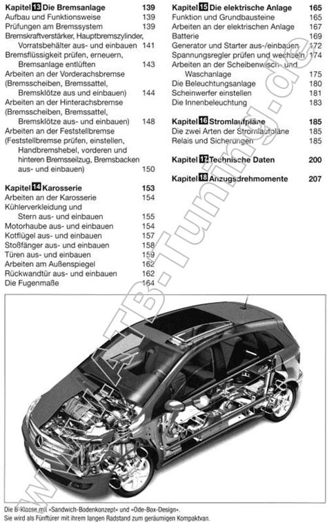 Mercedes B Klasse W Reparaturanleitung Zusatzbild