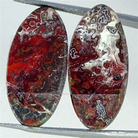 Cts Natural Crazy Lace Agate Oval Astrology Cabochon Pair