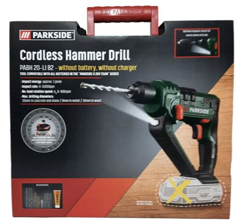 Parkside V Pabh Li B Cordless Hammer Drill Bare Unit Day