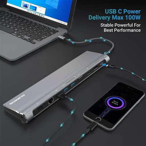 Auimce Usb C Docking Station Dual Monitor K With Hdmi Ethernet Vga